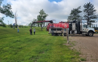 Underground utility locating using hydrovac prior to remediation activities.