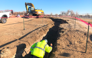 Trenching and soil characterization during Phase 3 RFI investigation along former railroad right-of-way.