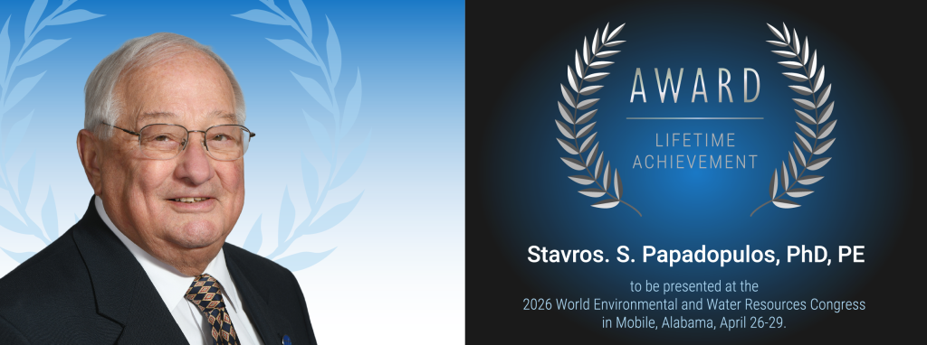 Dr. Papadopulos is selected to receive the 2026 EWRI Lifetime Achievement Award.